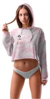POLERA TOP CROP DAMA COD 0036 BLANCO - ROSADO - ESTAMPADO TIE DYE.