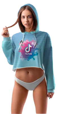POLERA TOP CROP DAMA COD 0049 CELESTE - AZUL - CIRCULOS - TIK TOK.
