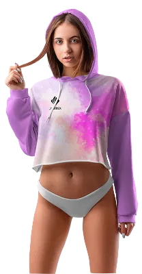 POLERA TOP CROP DAMA COD 0056 MORADO - BLANCO - ESTAMPADO TIE DYE.