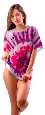 Polo Oversize Dama Cod 0024 BLANCO - FUCSIA- MORADO - ESTAMPADO TIE DYE .