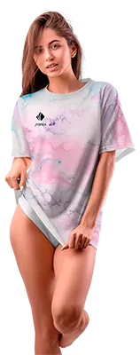Polo Oversize Dama Cod 0044 BLANCO - ROSADO - LILA - ESTAMPADO TIE DYE .