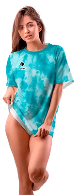 Polo Oversize Dama Cod 0045 BLANCO - CELESTE - EFECTO ALGODÓN AZUCAR .