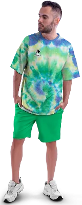 Polo Oversize Cod 0031 BLANCO - MORADO- AMARILLO - VERDE- ESTAMPADO TIE DYE .