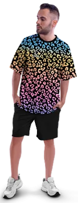 Polo Oversize Cod 0063 NEGRO - ESTAMPADO LEOPARDO CELESTE - AMARILLO - ROSADO .