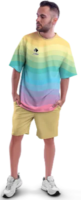 Polo Oversize Cod 0071 AMARILLO - VERDE - CELESTE - LILA - ROSADO - FRANJAS .
