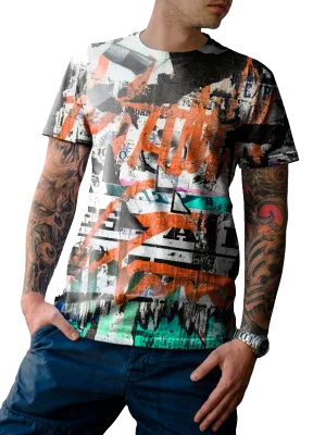 POLO URBANO POLO JUVENIL GRAFITI NARANJA - BLANCO - NEGRO COD: 0003 .