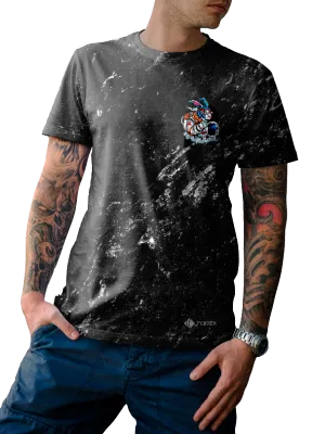 POLO URBANO POLO JUVENIL NEGRO - ESTAMPADO TIE DYE BLANCO - CONEJO COD: 0007 .