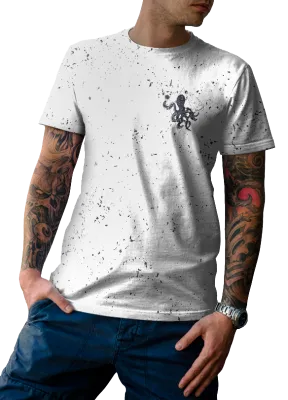 POLO URBANO POLO JUVENIL BLANCO ESTAMPADO JASPEADO NEGRO - PULPO COD: 0014 .