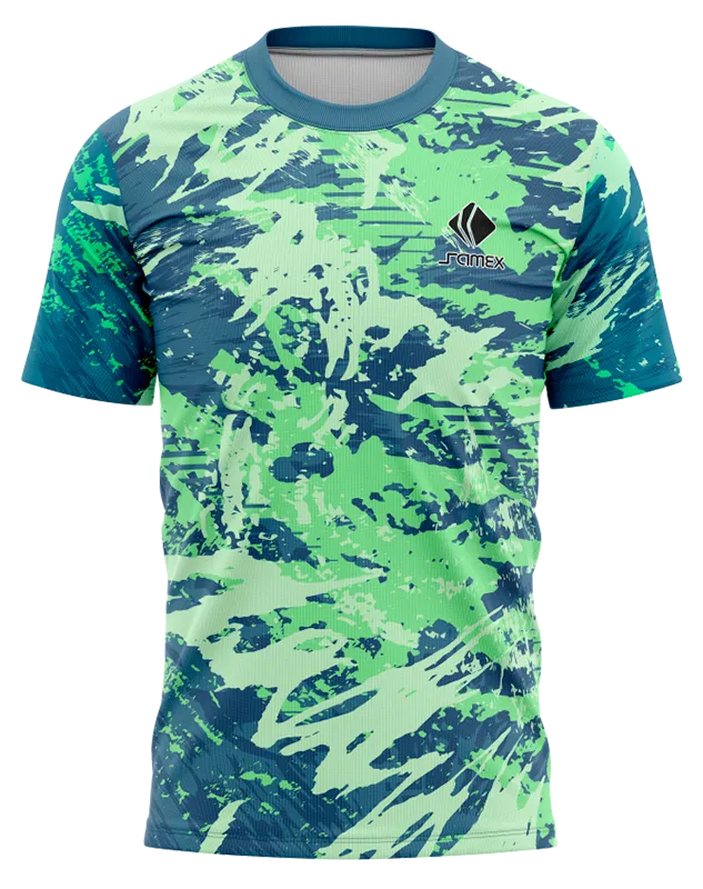Camisetas Running Cod 0002 TURQUESA - VERDE .