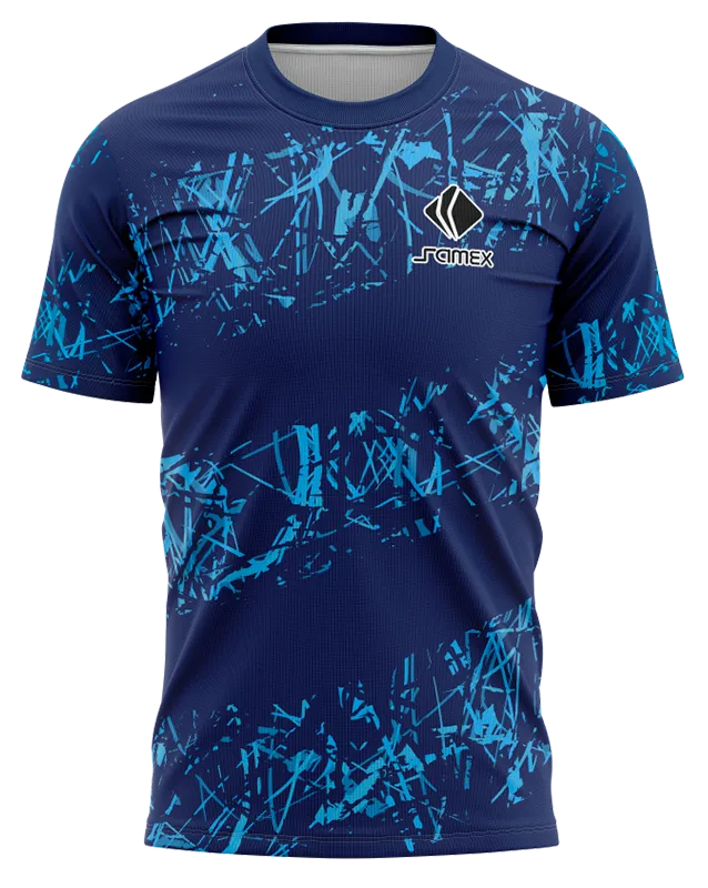 Camisetas Running Cod 0014 AZUL - LINEAS - CELESTES .