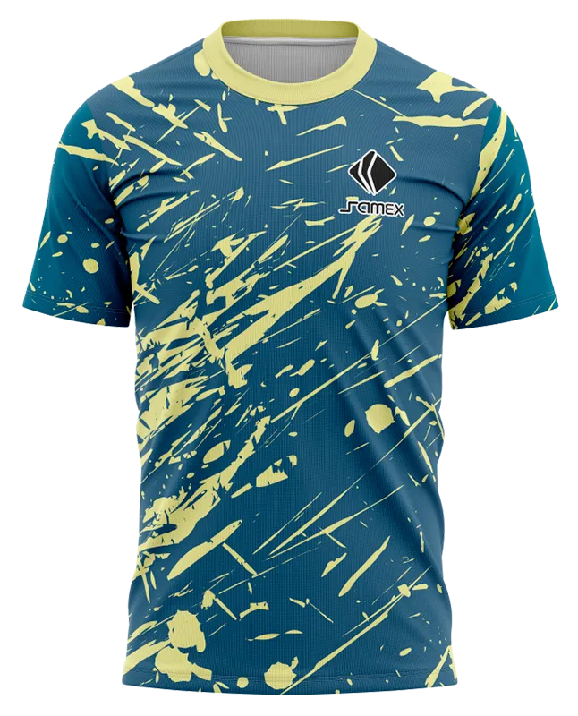 Camisetas Running Cod 0021 ACERO - MANCHAS - AMARILLAS .