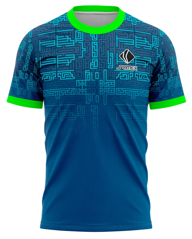 Camisetas Running Cod 0037 AZUL- LINEAS - CELESTE .