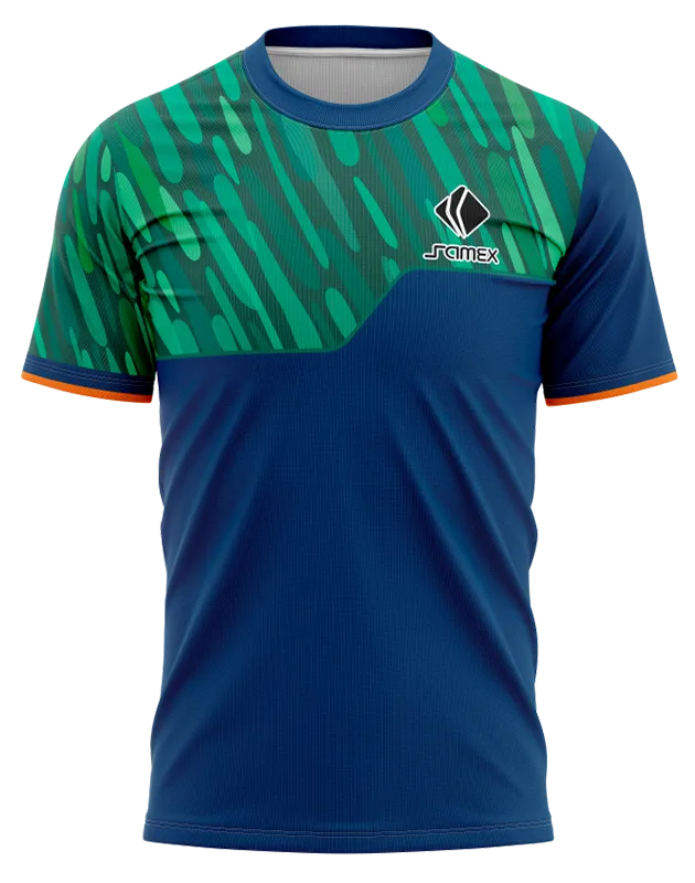 Camisetas Running Cod 0043 AZUL - VERDE .