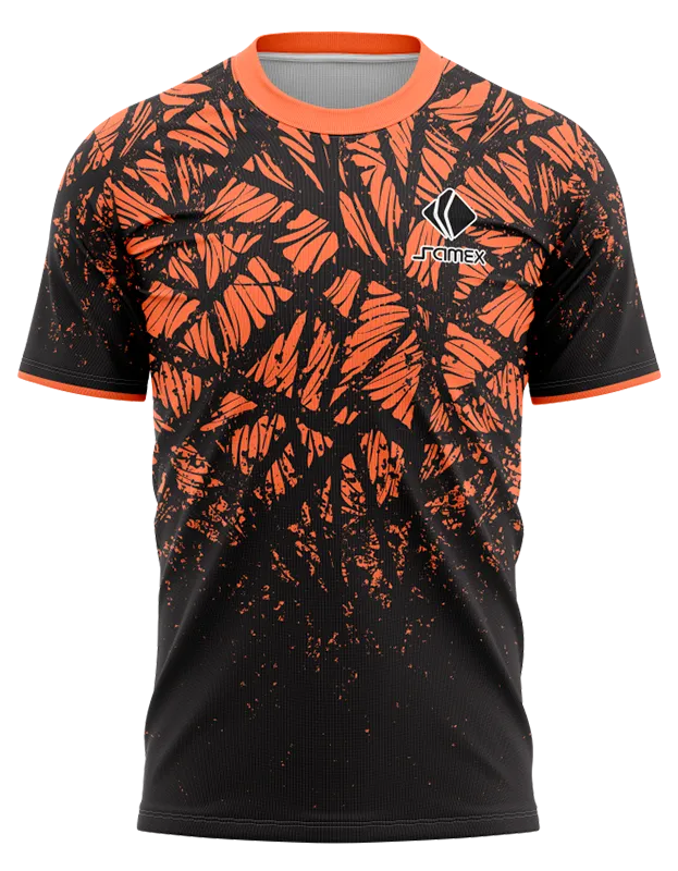 Camisetas Running Cod 0050 NEGRO - NARANJA .