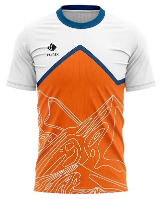 CAMISETA RUNNING COD. 063 BLANCO - NARANJA - LINEAS