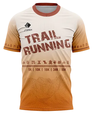 CAMISETA RUNNING COD. 099 AMARILLO - BLANCO - TRAIL RUNNING