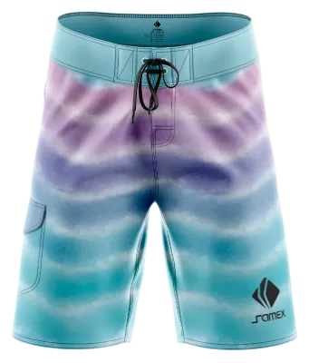 SHORT LARGO ROSADO - AZUL - CELESTE - ESTAMPADO TIE DYE COD: 0016 .