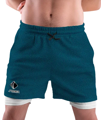 SHORT DEPORTIVO SHORT PADEL TURQUESA - PUNTOS CELESTES COD: 0016 .