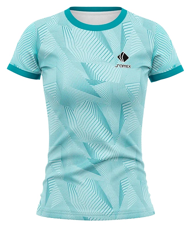 CAMISETA VOLEY FUTBOL DAMA CAMISETA TURQUESA - LINEAS COD: 0024 .