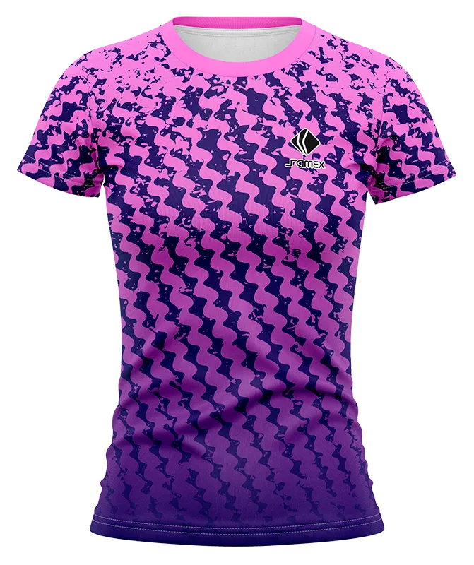 CAMISETA VOLEY FUTBOL DAMA CAMISETA MORADO - ROSADO COD: 0027 .