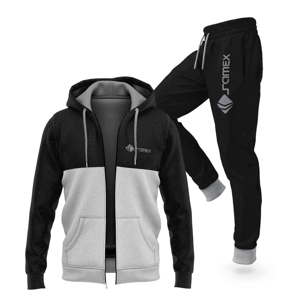 CONJUNTO BUZO AFRANELADO PARA HOMBRE PLOMO RATA OSCURO MELANGE