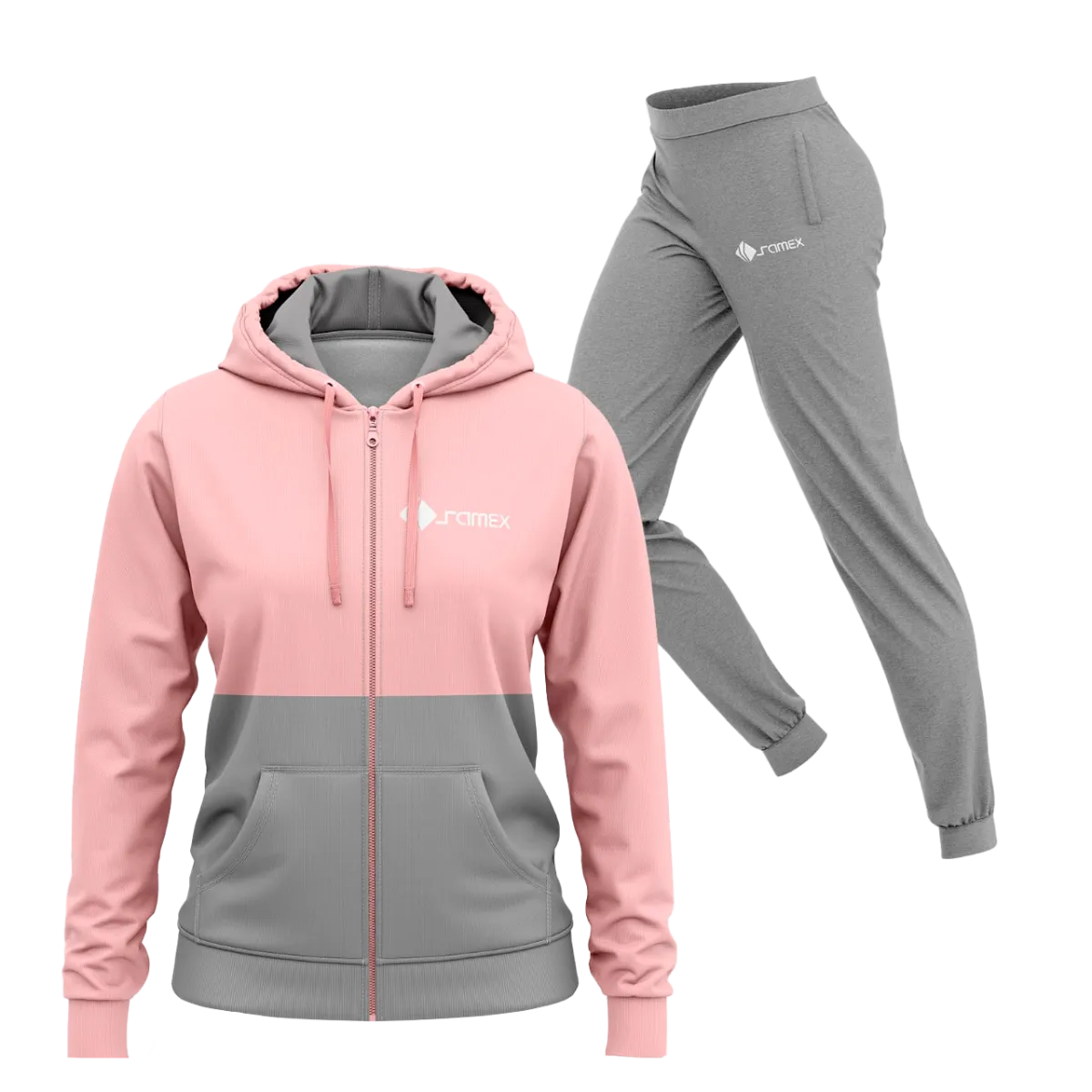 CONJUNTO BUZO AFRANELADO PARA DAMA MELANGE ROSA