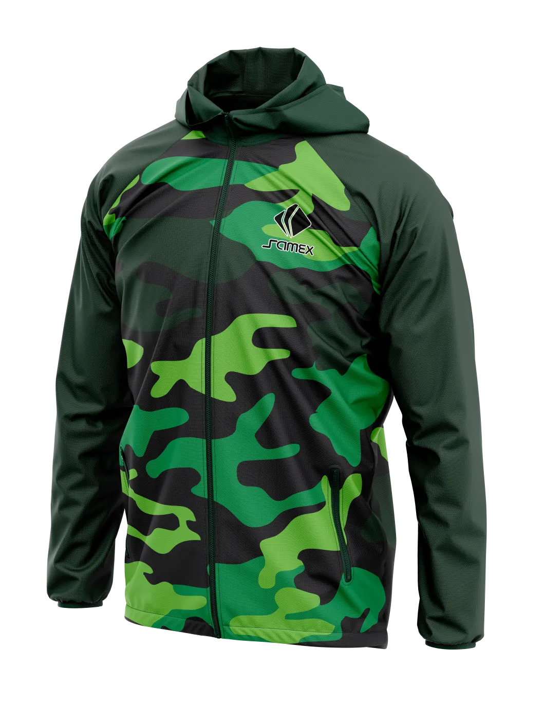 Cortavientos Deportivo verde camuflaje militar