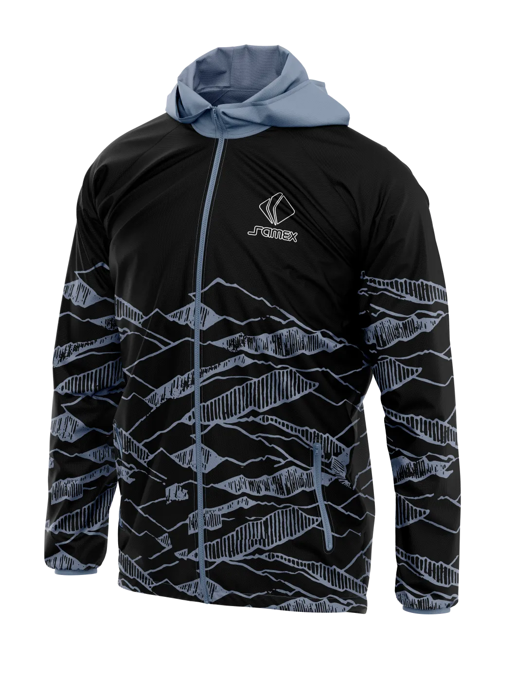 Cortavientos Deportivo negro paisaje blanco