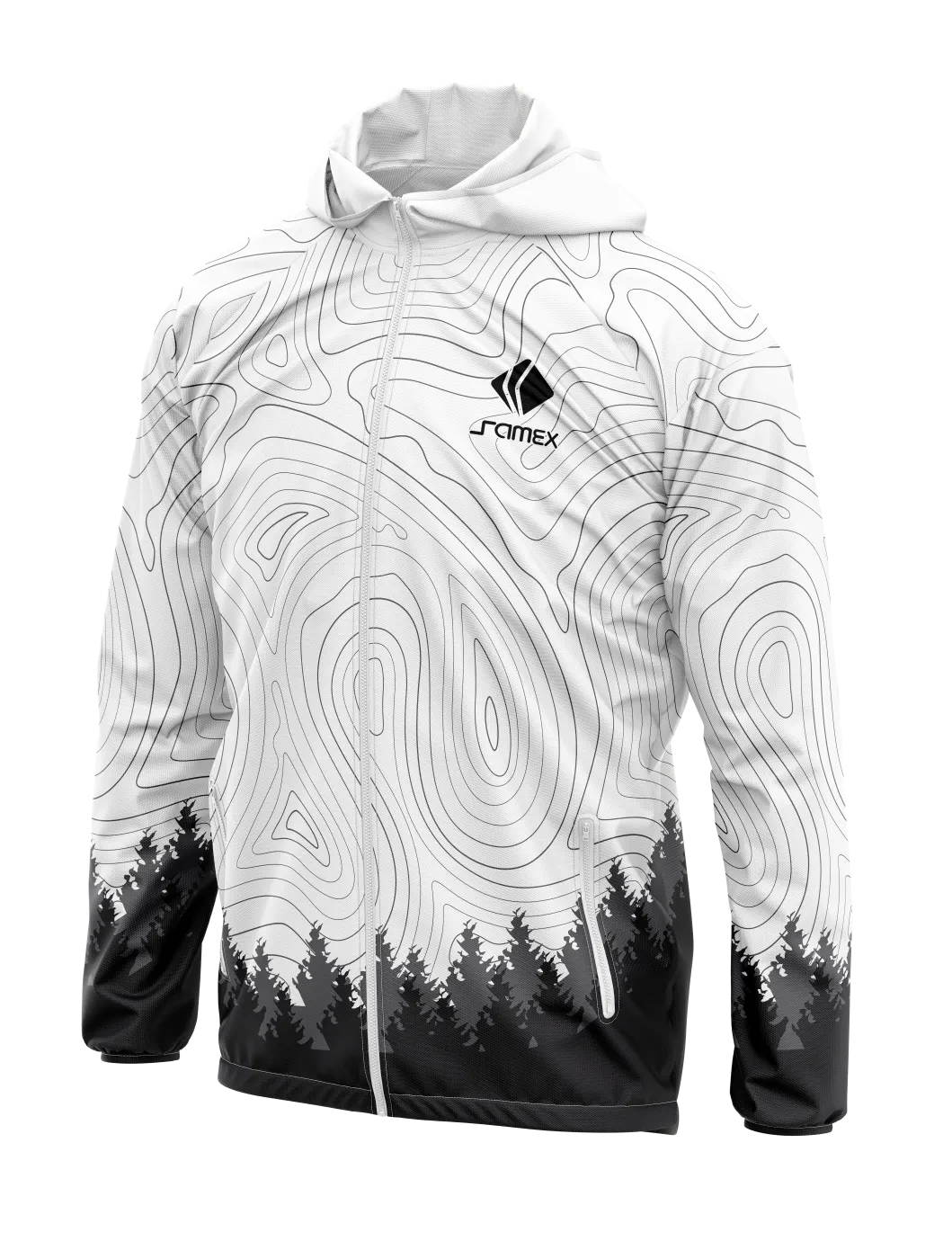 Cortavientos Deportivo blanco y negro paisaje