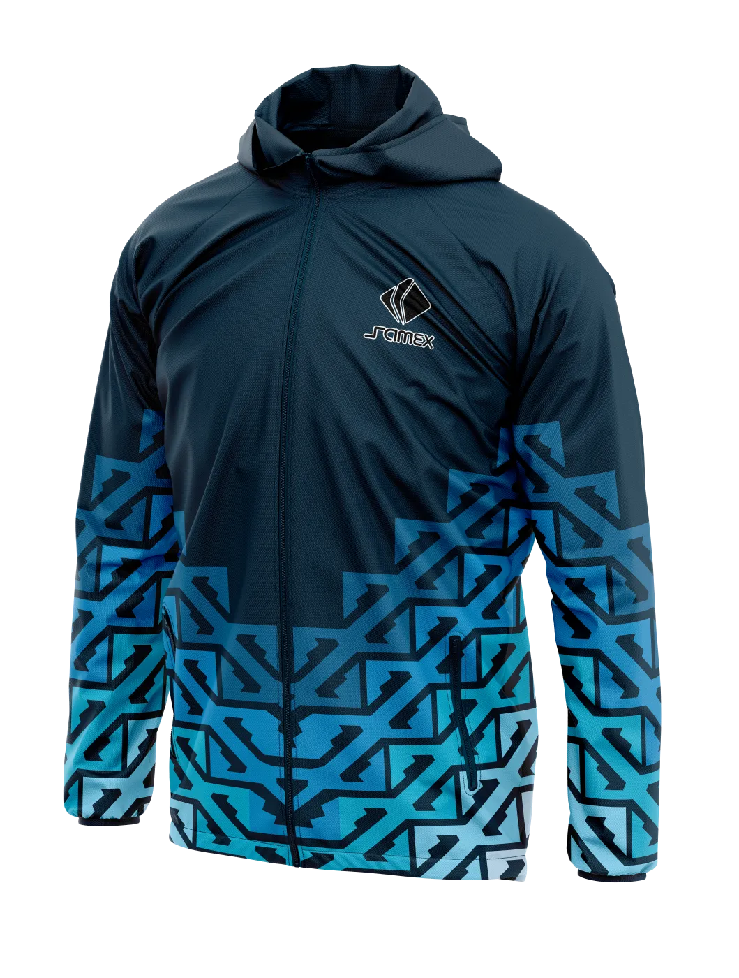 Cortavientos Deportivo azul cuadros celestes