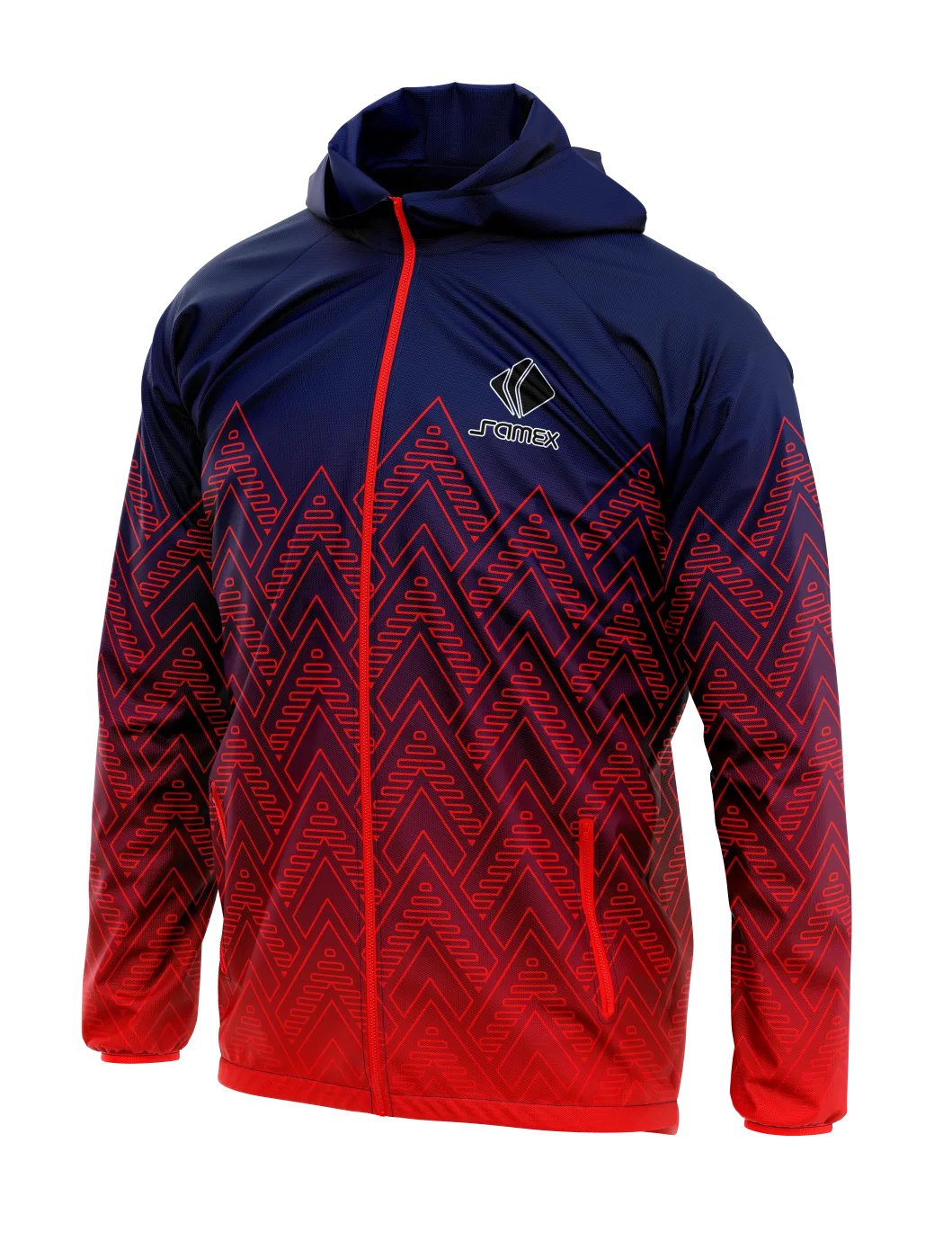 Cortavientos Deportivo azul marino vector flechas rojas