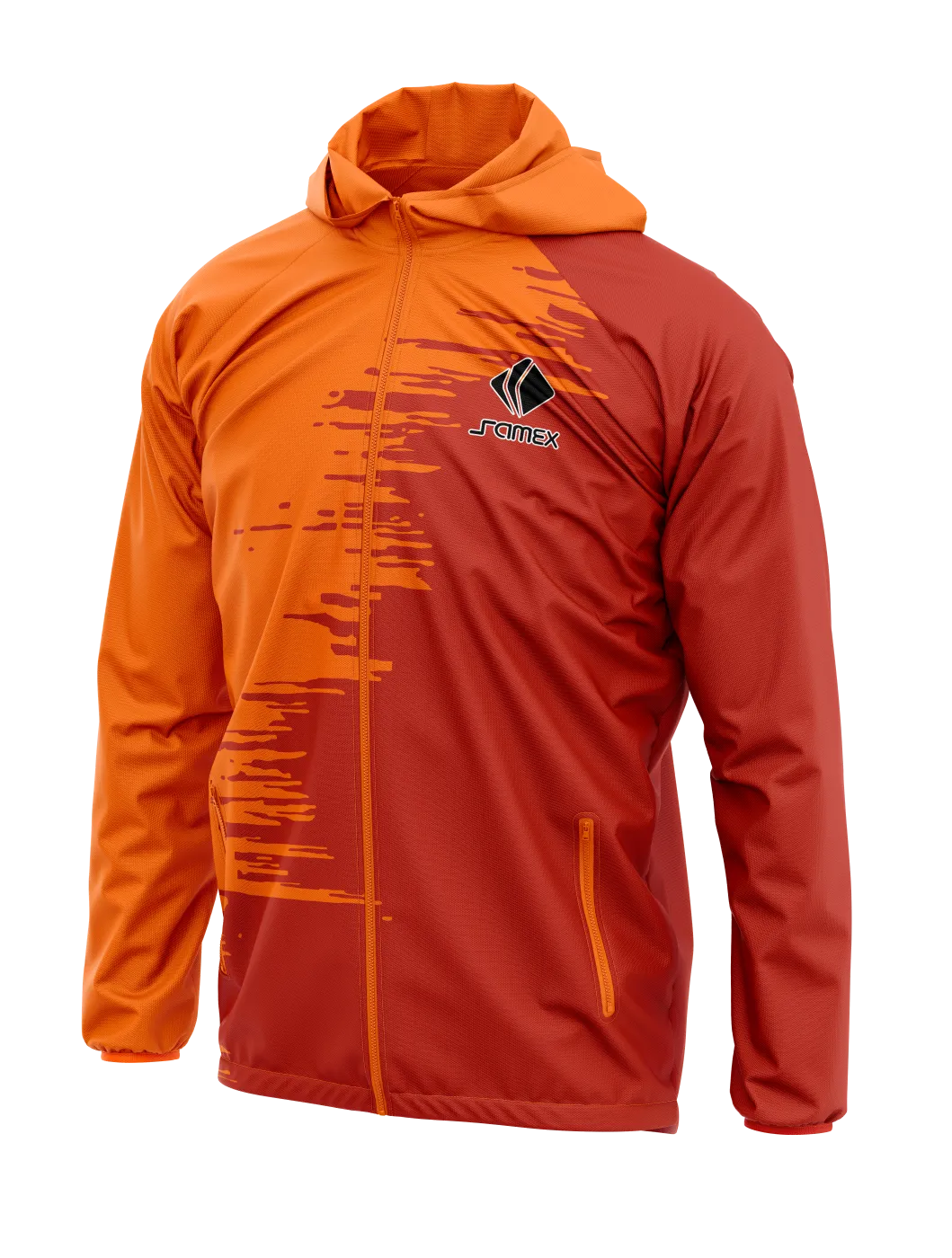 Cortavientos Deportivo naranja y rojo