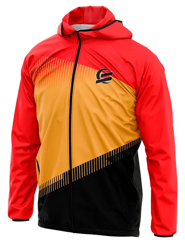 CORTAVIENTO DEPORTIVO BAHRAIN ROJO - AMARILLO - NEGRO cod: 0062 .