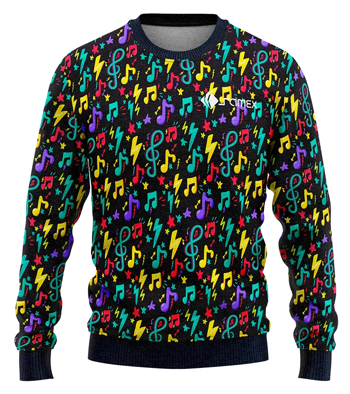 POLERON 0025 POLERON NEGRO - MUSIC NOTE COLORES .