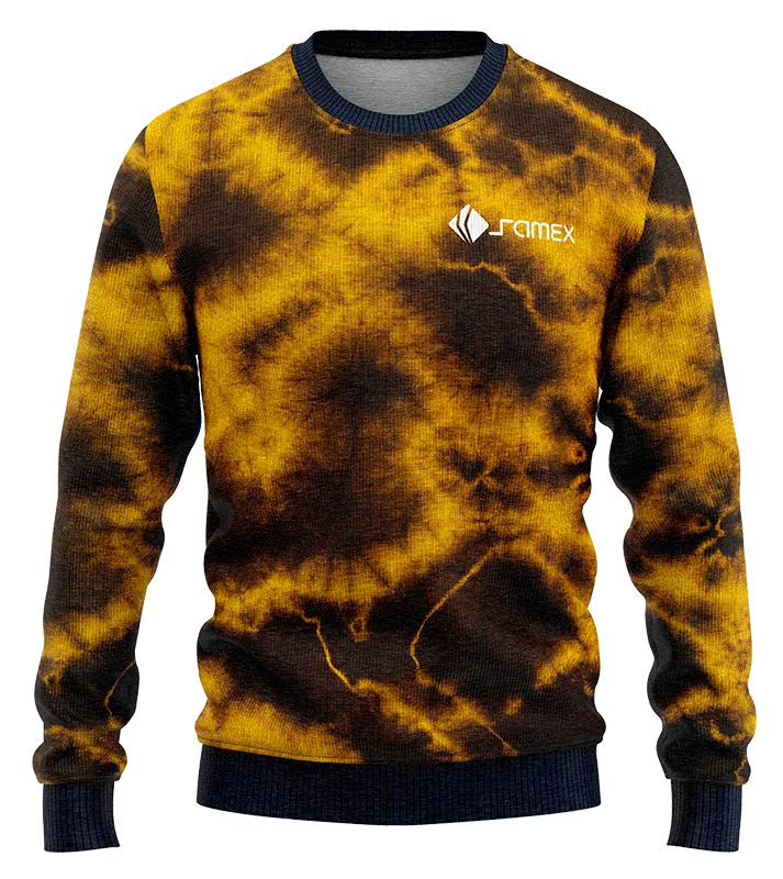 POLERON 0027 POLERON NEGRO - AMARILLO - ESTAMPADO TIE DYE .