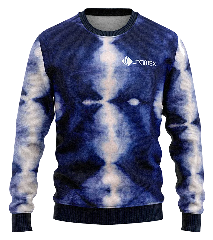 POLERON 0030 POLERON BLANCO - AZUL - ESTAMPADO TIE DYE .