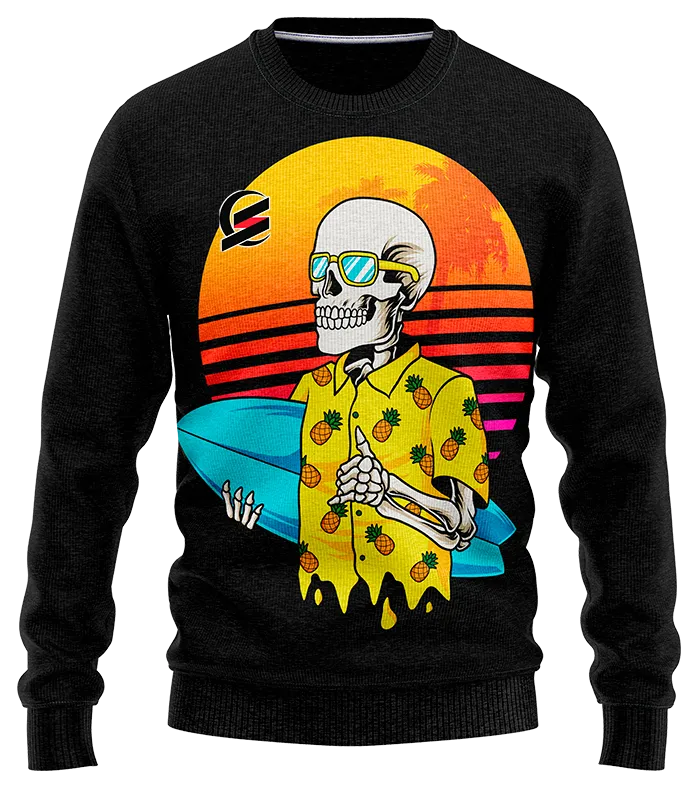 POLERON 0044 POLERON NEGRO -CALAVERA SURF
