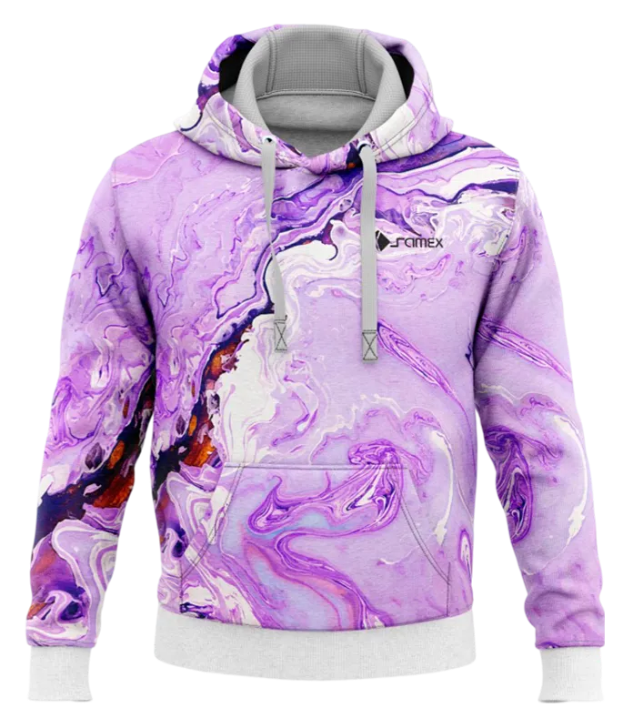 POLERON CON CAPUCHA ETSAMPADO TIE DYE MORADO COD: 0024 .
