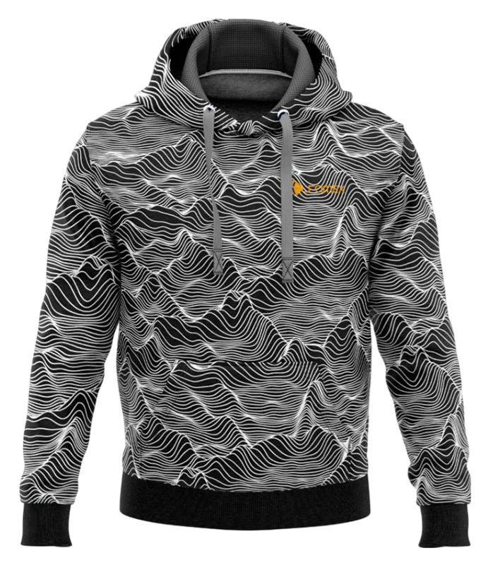 POLERON CON CAPUCHA NEGRO - LINEAS BLANCO COD: 0026 .