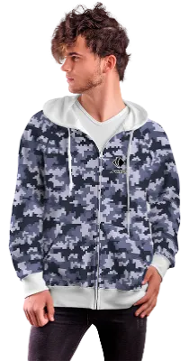 POLERON CON CIERRE COD. 025 CAMUFLAJE NEGRO - GRIS