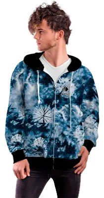 POLERON CON CIERRE COD. 050 AZUL ESTAMPADO TIE DYE