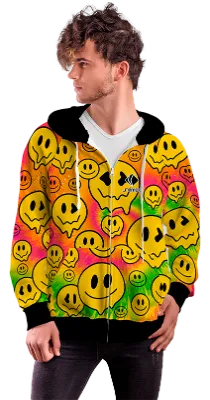 POLERON CON CIERRE COD. 056 TIE DYE COLORES SMILE