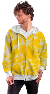 POLERON CON CIERRE COD. 069 EFECTO TIE DYE AMARILLO