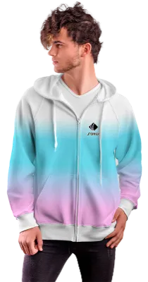 POLERON CON CIERRE COD. 078 DEGRADE ROSADO CELESTE