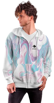 POLERON CON CIERRE COD. 079 BLANCO EFECTO TIE DYE