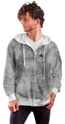 POLERON CON CIERRE COD. 081 EFECTO TIE DYE GRIS