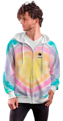 POLERON CON CIERRE COD. 085 EFECTO TIE DYE CORAZON
