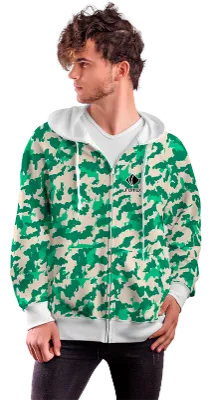 POLERON CON CIERRE COD. 097 CAMUFLADO VERDE
