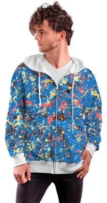 POLERON CON CIERRE COD. 098 SALPICADURAS COLORES CELESTE