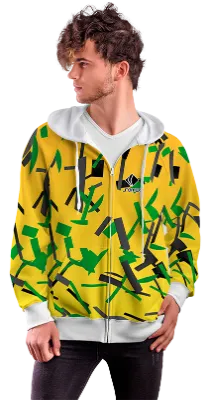 POLERON CON CIERRE COD. 100 AMARILLO FRAJAS VERDE - NEGRO